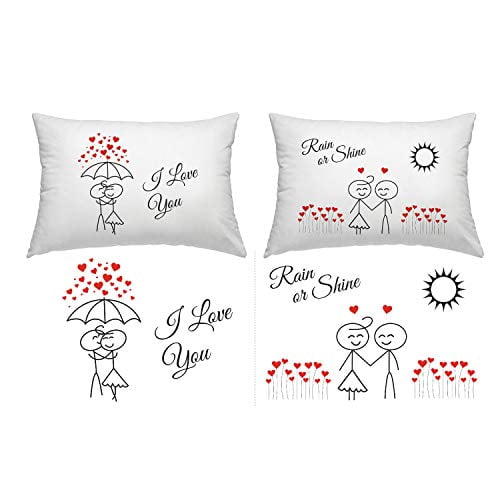 Long Distance Relationships Wedding His and Hers Gifts Valentines Day Christmas BoldLoft Love Will Find A Way Couple Pillowcases Gifts for Couples Anniversary 